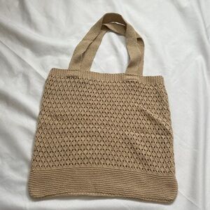 Elegant crochet Tan Tote Bag/beach bag